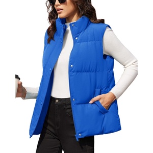 image:imageMAGCOMSEN Womens Puffer Down Vest Sleeveless Coat Oversized Zip Up Outerwear Lightweight Winter Padded Gilet Jacket with Pockets