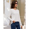 image:imageMAGCOMSEN Womens Long Sleeve Cotton Crew Neck TShirt Casual Tee Basic Top  ClassicFit MoistureWicking Breathable Tee Spring Fall Winter Crewneck Tshirt Solid Color Ladies Soft Shirt Daily WearAwhite