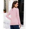 image:imageMAGCOMSEN Womens Long Sleeve Cotton Crew Neck TShirt Casual Tee Basic Top  ClassicFit MoistureWicking Breathable Tee Spring Fall Winter Crewneck Tshirt Solid Color Ladies Soft Shirt Daily WearAlight Pink