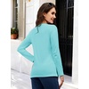 image:imageMAGCOMSEN Womens Long Sleeve Cotton Crew Neck TShirt Casual Tee Basic Top  ClassicFit MoistureWicking Breathable Tee Spring Fall Winter Crewneck Tshirt Solid Color Ladies Soft Shirt Daily WearLight Lakeblue