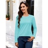 image:imageMAGCOMSEN Womens Long Sleeve Cotton Crew Neck TShirt Casual Tee Basic Top  ClassicFit MoistureWicking Breathable Tee Spring Fall Winter Crewneck Tshirt Solid Color Ladies Soft Shirt Daily WearLight Lakeblue