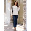 image:imageMAGCOMSEN Womens Long Sleeve Cotton Crew Neck TShirt Casual Tee Basic Top  ClassicFit MoistureWicking Breathable Tee Spring Fall Winter Crewneck Tshirt Solid Color Ladies Soft Shirt Daily WearAwhite