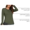 image:imageMAGCOMSEN Womens Long Sleeve Cotton Crew Neck TShirt Casual Tee Basic Top  ClassicFit MoistureWicking Breathable Tee Spring Fall Winter Crewneck Tshirt Solid Color Ladies Soft Shirt Daily WearZarmy Green
