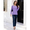 image:imageMAGCOMSEN Womens Long Sleeve Cotton Crew Neck TShirt Casual Tee Basic Top  ClassicFit MoistureWicking Breathable Tee Spring Fall Winter Crewneck Tshirt Solid Color Ladies Soft Shirt Daily WearAlight Purple