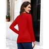 image:imageMAGCOMSEN Womens Long Sleeve Cotton Crew Neck TShirt Casual Tee Basic Top  ClassicFit MoistureWicking Breathable Tee Spring Fall Winter Crewneck Tshirt Solid Color Ladies Soft Shirt Daily WearAred