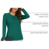 image:imageMAGCOMSEN Womens Long Sleeve Cotton Crew Neck TShirt Casual Tee Basic Top  ClassicFit MoistureWicking Breathable Tee Spring Fall Winter Crewneck Tshirt Solid Color Ladies Soft Shirt Daily WearEmerald Green