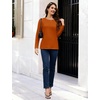image:imageMAGCOMSEN Womens Long Sleeve Cotton Crew Neck TShirt Casual Tee Basic Top  ClassicFit MoistureWicking Breathable Tee Spring Fall Winter Crewneck Tshirt Solid Color Ladies Soft Shirt Daily WearZdeep Orange