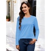 image:imageMAGCOMSEN Womens Long Sleeve Cotton Crew Neck TShirt Casual Tee Basic Top  ClassicFit MoistureWicking Breathable Tee Spring Fall Winter Crewneck Tshirt Solid Color Ladies Soft Shirt Daily WearWaterfall Blue