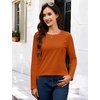 image:imageMAGCOMSEN Womens Long Sleeve Cotton Crew Neck TShirt Casual Tee Basic Top  ClassicFit MoistureWicking Breathable Tee Spring Fall Winter Crewneck Tshirt Solid Color Ladies Soft Shirt Daily WearZdeep Orange