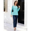 image:imageMAGCOMSEN Womens Long Sleeve Cotton Crew Neck TShirt Casual Tee Basic Top  ClassicFit MoistureWicking Breathable Tee Spring Fall Winter Crewneck Tshirt Solid Color Ladies Soft Shirt Daily WearLight Lakeblue