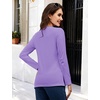 image:imageMAGCOMSEN Womens Long Sleeve Cotton Crew Neck TShirt Casual Tee Basic Top  ClassicFit MoistureWicking Breathable Tee Spring Fall Winter Crewneck Tshirt Solid Color Ladies Soft Shirt Daily WearAlight Purple