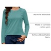 image:imageMAGCOMSEN Womens Long Sleeve Cotton Crew Neck TShirt Casual Tee Basic Top  ClassicFit MoistureWicking Breathable Tee Spring Fall Winter Crewneck Tshirt Solid Color Ladies Soft Shirt Daily WearZgray Green