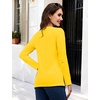 image:imageMAGCOMSEN Womens Long Sleeve Cotton Crew Neck TShirt Casual Tee Basic Top  ClassicFit MoistureWicking Breathable Tee Spring Fall Winter Crewneck Tshirt Solid Color Ladies Soft Shirt Daily WearYellow