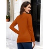 image:imageMAGCOMSEN Womens Long Sleeve Cotton Crew Neck TShirt Casual Tee Basic Top  ClassicFit MoistureWicking Breathable Tee Spring Fall Winter Crewneck Tshirt Solid Color Ladies Soft Shirt Daily WearZdeep Orange