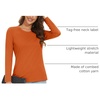 image:imageMAGCOMSEN Womens Long Sleeve Cotton Crew Neck TShirt Casual Tee Basic Top  ClassicFit MoistureWicking Breathable Tee Spring Fall Winter Crewneck Tshirt Solid Color Ladies Soft Shirt Daily WearZdeep Orange
