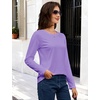 image:imageMAGCOMSEN Womens Long Sleeve Cotton Crew Neck TShirt Casual Tee Basic Top  ClassicFit MoistureWicking Breathable Tee Spring Fall Winter Crewneck Tshirt Solid Color Ladies Soft Shirt Daily WearAlight Purple