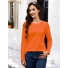 image:imageMAGCOMSEN Womens Long Sleeve Cotton Crew Neck TShirt Casual Tee Basic Top  ClassicFit MoistureWicking Breathable Tee Spring Fall Winter Crewneck Tshirt Solid Color Ladies Soft Shirt Daily WearOrange