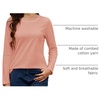 image:imageMAGCOMSEN Womens Long Sleeve Cotton Crew Neck TShirt Casual Tee Basic Top  ClassicFit MoistureWicking Breathable Tee Spring Fall Winter Crewneck Tshirt Solid Color Ladies Soft Shirt Daily WearApricot
