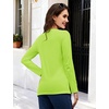 image:imageMAGCOMSEN Womens Long Sleeve Cotton Crew Neck TShirt Casual Tee Basic Top  ClassicFit MoistureWicking Breathable Tee Spring Fall Winter Crewneck Tshirt Solid Color Ladies Soft Shirt Daily WearFluorescent Green