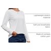 image:imageMAGCOMSEN Womens Long Sleeve Cotton Crew Neck TShirt Casual Tee Basic Top  ClassicFit MoistureWicking Breathable Tee Spring Fall Winter Crewneck Tshirt Solid Color Ladies Soft Shirt Daily WearAwhite