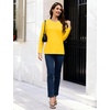 image:imageMAGCOMSEN Womens Long Sleeve Cotton Crew Neck TShirt Casual Tee Basic Top  ClassicFit MoistureWicking Breathable Tee Spring Fall Winter Crewneck Tshirt Solid Color Ladies Soft Shirt Daily WearYellow