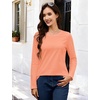image:imageMAGCOMSEN Womens Long Sleeve Cotton Crew Neck TShirt Casual Tee Basic Top  ClassicFit MoistureWicking Breathable Tee Spring Fall Winter Crewneck Tshirt Solid Color Ladies Soft Shirt Daily WearApricot