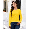 image:imageMAGCOMSEN Womens Long Sleeve Cotton Crew Neck TShirt Casual Tee Basic Top  ClassicFit MoistureWicking Breathable Tee Spring Fall Winter Crewneck Tshirt Solid Color Ladies Soft Shirt Daily WearYellow