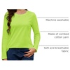 image:imageMAGCOMSEN Womens Long Sleeve Cotton Crew Neck TShirt Casual Tee Basic Top  ClassicFit MoistureWicking Breathable Tee Spring Fall Winter Crewneck Tshirt Solid Color Ladies Soft Shirt Daily WearFluorescent Green