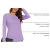 image:imageMAGCOMSEN Womens Long Sleeve Cotton Crew Neck TShirt Casual Tee Basic Top  ClassicFit MoistureWicking Breathable Tee Spring Fall Winter Crewneck Tshirt Solid Color Ladies Soft Shirt Daily WearAlight Purple