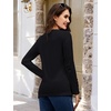 image:imageMAGCOMSEN Womens Long Sleeve Cotton Crew Neck TShirt Casual Tee Basic Top  ClassicFit MoistureWicking Breathable Tee Spring Fall Winter Crewneck Tshirt Solid Color Ladies Soft Shirt Daily WearAblack