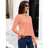 image:imageMAGCOMSEN Womens Long Sleeve Cotton Crew Neck TShirt Casual Tee Basic Top  ClassicFit MoistureWicking Breathable Tee Spring Fall Winter Crewneck Tshirt Solid Color Ladies Soft Shirt Daily WearApricot
