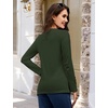 image:imageMAGCOMSEN Womens Long Sleeve Cotton Crew Neck TShirt Casual Tee Basic Top  ClassicFit MoistureWicking Breathable Tee Spring Fall Winter Crewneck Tshirt Solid Color Ladies Soft Shirt Daily WearZarmy Green