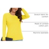 image:imageMAGCOMSEN Womens Long Sleeve Cotton Crew Neck TShirt Casual Tee Basic Top  ClassicFit MoistureWicking Breathable Tee Spring Fall Winter Crewneck Tshirt Solid Color Ladies Soft Shirt Daily WearYellow