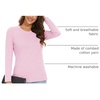 image:imageMAGCOMSEN Womens Long Sleeve Cotton Crew Neck TShirt Casual Tee Basic Top  ClassicFit MoistureWicking Breathable Tee Spring Fall Winter Crewneck Tshirt Solid Color Ladies Soft Shirt Daily WearAlight Pink