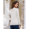 image:imageMAGCOMSEN Womens Long Sleeve Cotton Crew Neck TShirt Casual Tee Basic Top  ClassicFit MoistureWicking Breathable Tee Spring Fall Winter Crewneck Tshirt Solid Color Ladies Soft Shirt Daily WearAwhite