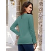 image:imageMAGCOMSEN Womens Long Sleeve Cotton Crew Neck TShirt Casual Tee Basic Top  ClassicFit MoistureWicking Breathable Tee Spring Fall Winter Crewneck Tshirt Solid Color Ladies Soft Shirt Daily WearZgray Green