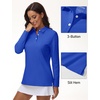 image:imageMAGCOMSEN Womens Polo Shirts Long Sleeve Cotton Collared T Shirt Golf Shirt Business Casual Tee Uniform Tops 3Button