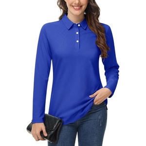 image:imageMAGCOMSEN Womens Polo Shirts Long Sleeve Cotton Collared T Shirt Golf Shirt Business Casual Tee Uniform Tops 3Button