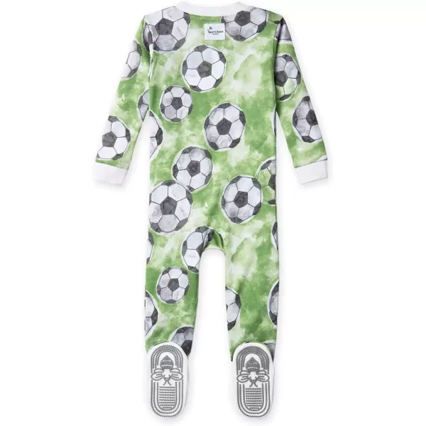 Burt's Bees Baby Baby Boys' Pajamas, Zip-Front Non-Slip Unisex Footed Sleeper Pjs, Organic Cotton