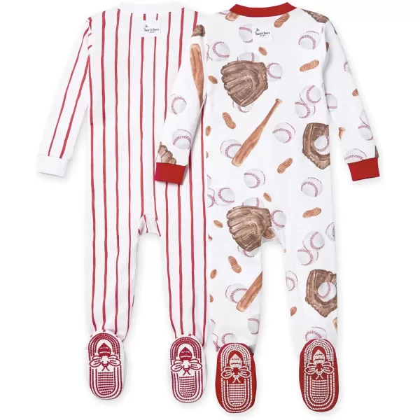 Burt's Bees Baby Baby Boys' Pajamas, Zip-Front Non-Slip Unisex Footed Sleeper Pjs, Organic Cotton