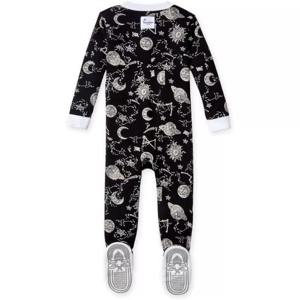 Burt's Bees Baby Baby Boys' Pajamas, Zip-Front Non-Slip Unisex Footed Sleeper Pjs, Organic Cotton