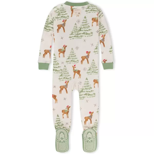 Burt's Bees Baby Baby Boys' Pajamas, Zip-Front Non-Slip Unisex Footed Sleeper Pjs, Organic Cotton