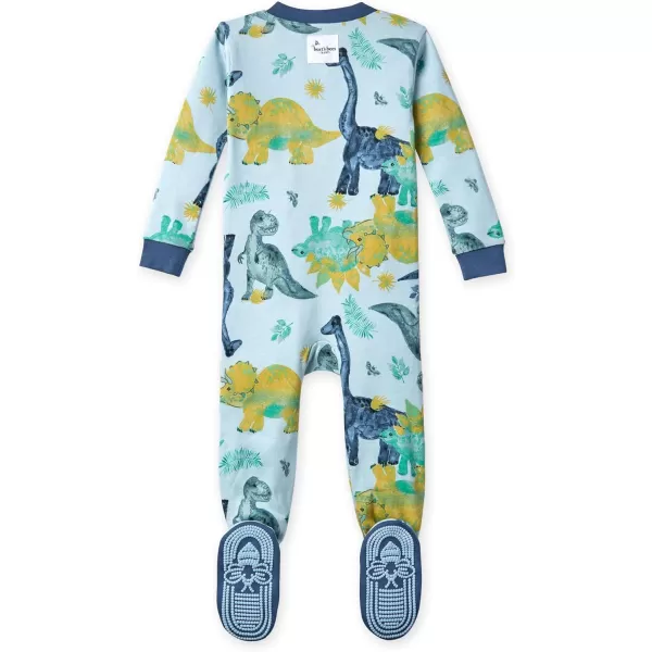 Burt's Bees Baby Baby Boys' Pajamas, Zip-Front Non-Slip Unisex Footed Sleeper Pjs, Organic Cotton