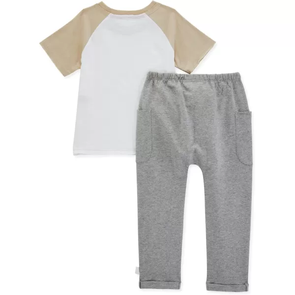 Burt's Bees Baby Baby Boys' Short Sleeve Tee and Tie-Up Pant Set