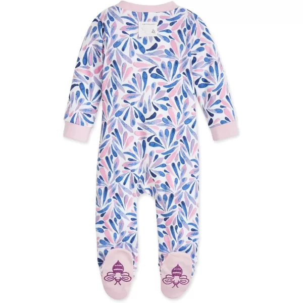 Burt's Bees Baby Baby Girls' Sleep and Play Pajamas, 100% Organic Cotton One-Piece Romper Jumpsuit Zip Front Pjs