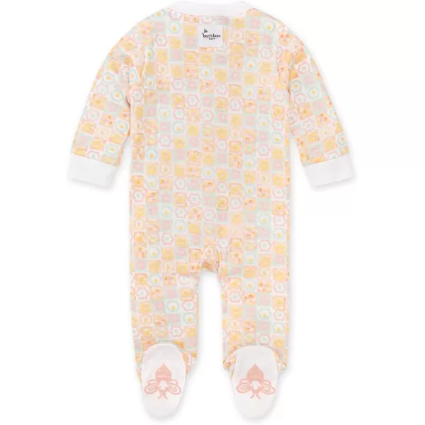 Burt's Bees Baby Baby Girls' Sleep and Play Pajamas, 100% Organic Cotton One-Piece Romper Jumpsuit Zip Front Pjs
