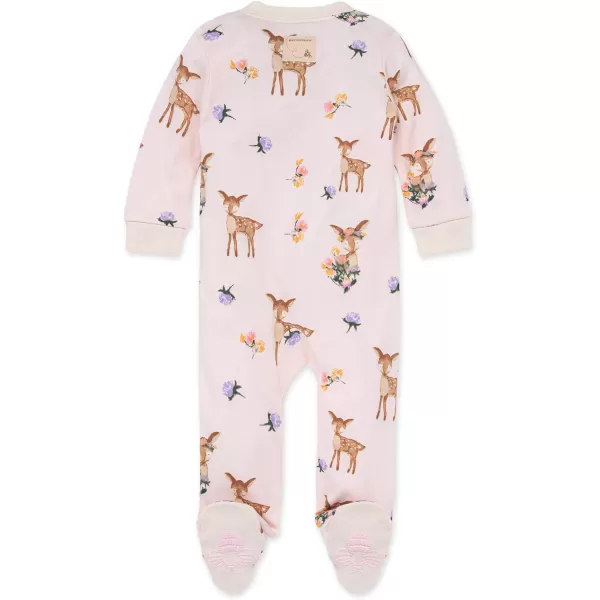 Burt's Bees Baby Baby Girls' Sleep and Play Pajamas, 100% Organic Cotton One-Piece Romper Jumpsuit Zip Front Pjs