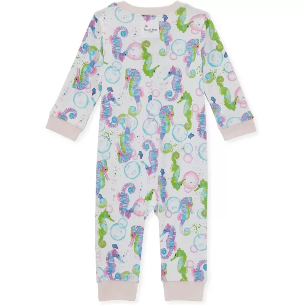 Burt's Bees Baby Baby Girls' Sleep and Play Pajamas, 100% Organic Cotton One-Piece Romper Jumpsuit Zip Front Pjs