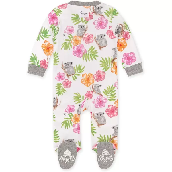 Burt's Bees Baby Baby Girls' Sleep and Play Pajamas, 100% Organic Cotton One-Piece Romper Jumpsuit Zip Front Pjs