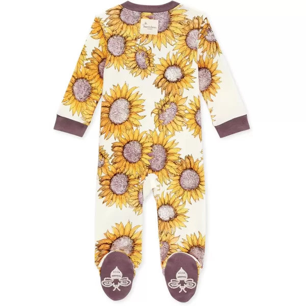 Burt's Bees Baby Baby Girls' Sleep and Play Pajamas, 100% Organic Cotton One-Piece Romper Jumpsuit Zip Front Pjs